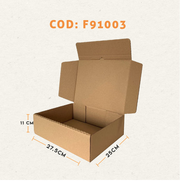 Caja semi Cuadrada 27.5 x 25 x 11 cm (100 Unidades)