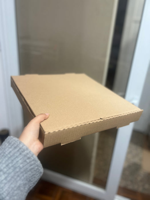 Caja Kraft para Pizza #14 de 35.5 x 35.5 x 4.5 cm (100 Unidades Con LOGO)