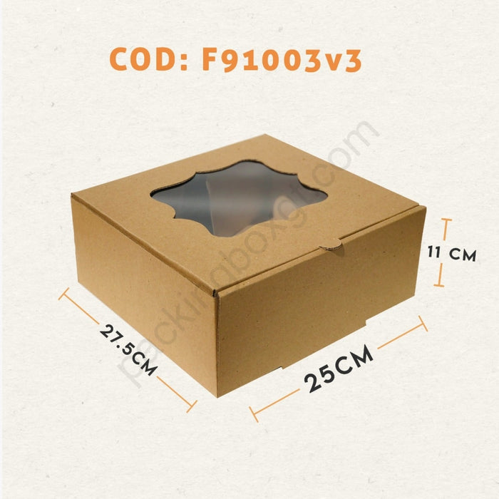Caja con Ventana Vintage 27.5 x 25 x 11 cm (100 Unidades Con LOGO)