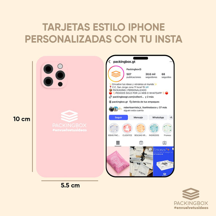 Tarjetas Dúplex Personalizadas estilo iPhone