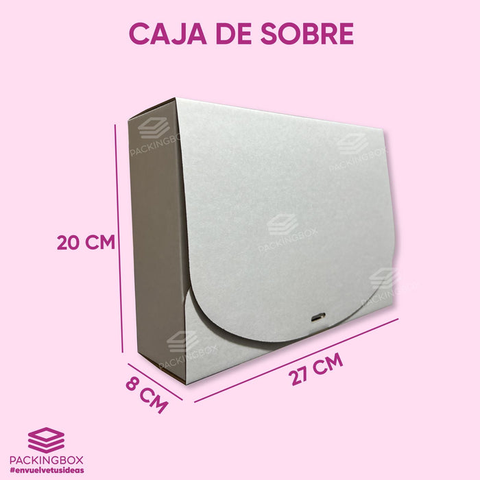 Caja tipo sobre de 27 x 20 x 8 cm (100 Unidades Con LOGO)