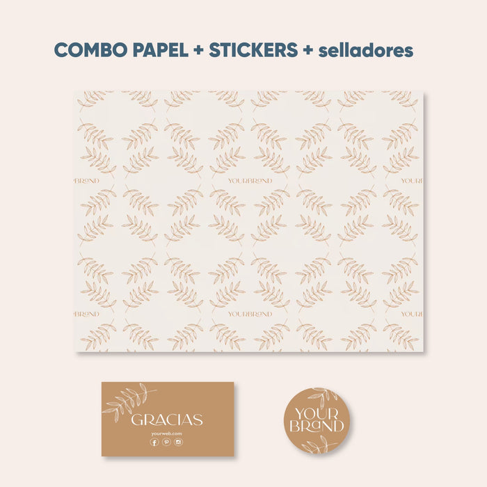 Combo Papel + Sticker Circular + Sticker Sellador