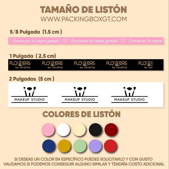 Listón Satinado Personalizado Foil