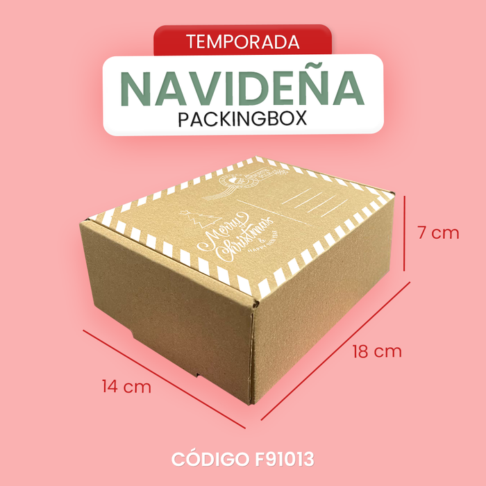 Caja NAVIDEÑA de 18 x 14 x 7 cm