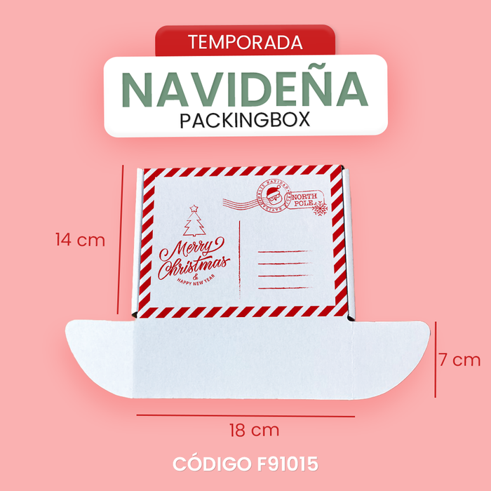 Caja NAVIDEÑA de 18 x 14 x 7 cm