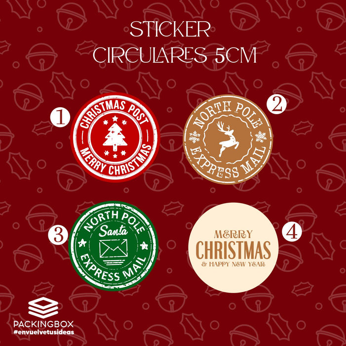 Stickers Redondos Navideños 2