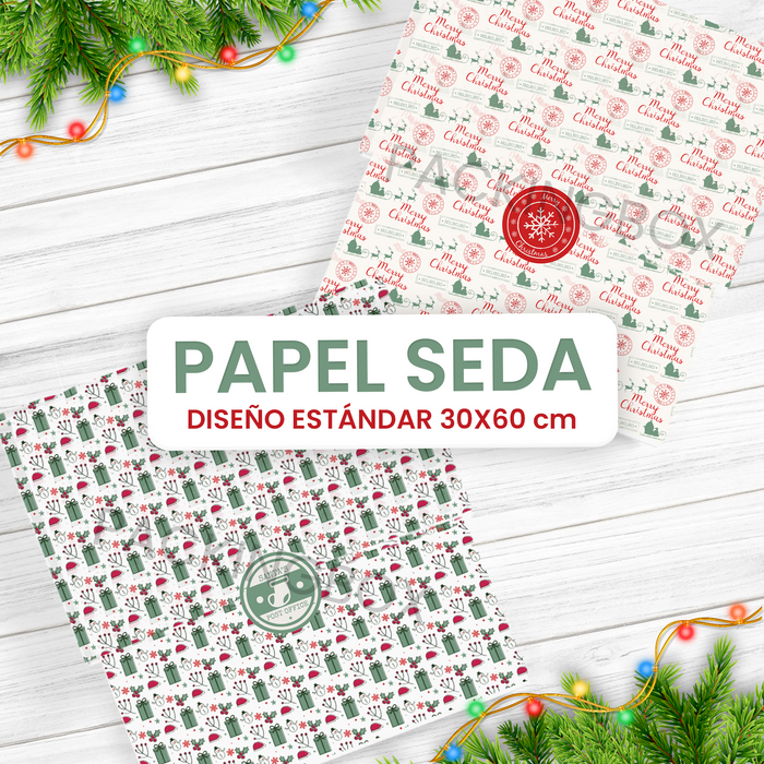 Papel Seda con Diseño Navideño