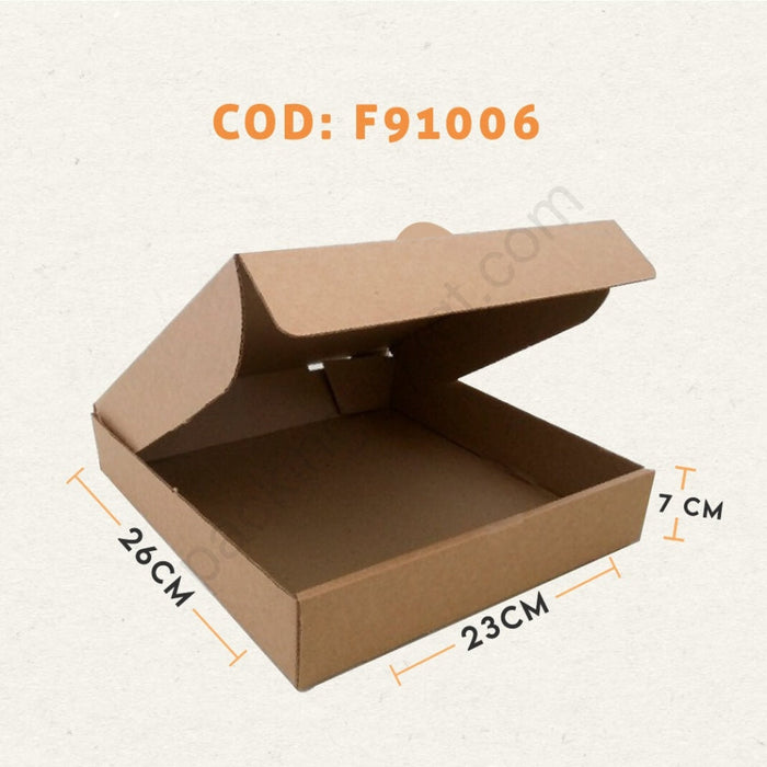 Caja semi Cuadrada 26 x 23 x 7 cm (200 Unidades Con LOGO)