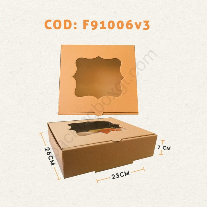 Caja con Ventana Esquineada 26 x 23 x 7 cm (100 Unidades)
