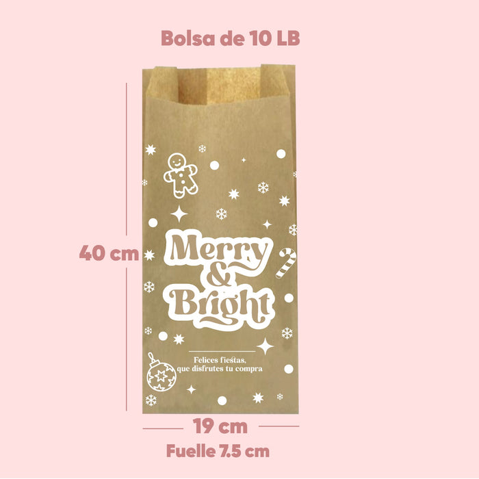 Bolsas kraft navideñas diseño único