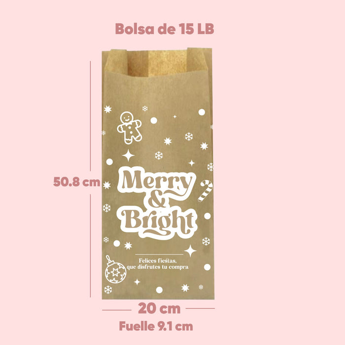 Bolsas kraft navideñas diseño único