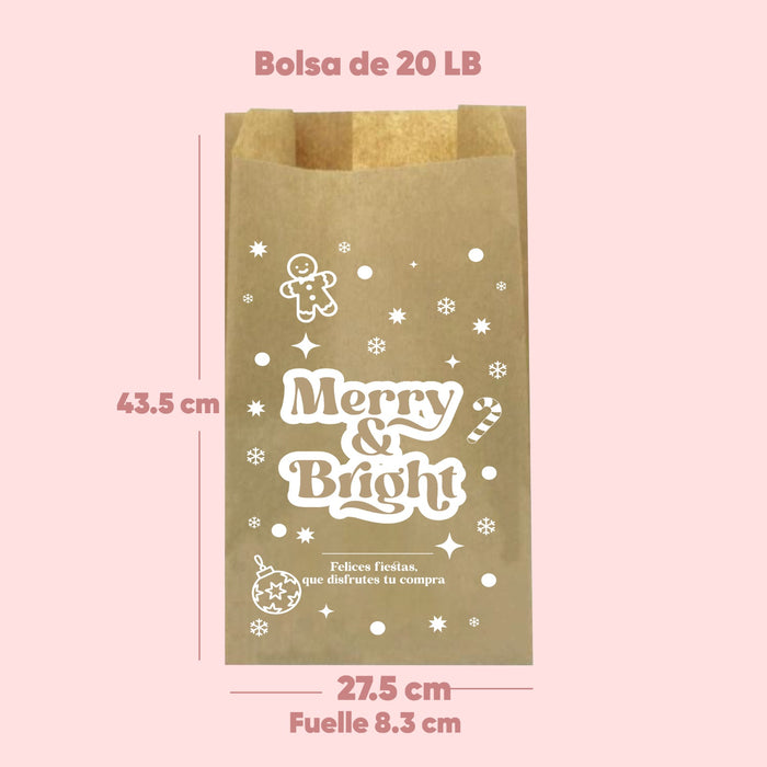 Bolsas kraft navideñas diseño único