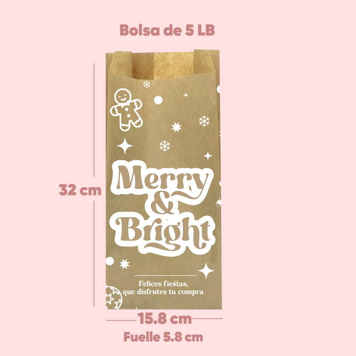 Bolsas kraft navideñas diseño único