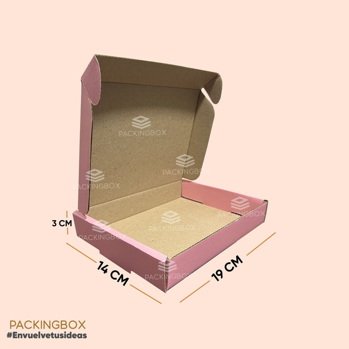 Caja Laminada de 19 x 14 x 3 cm (100 Unidades Con LOGO)