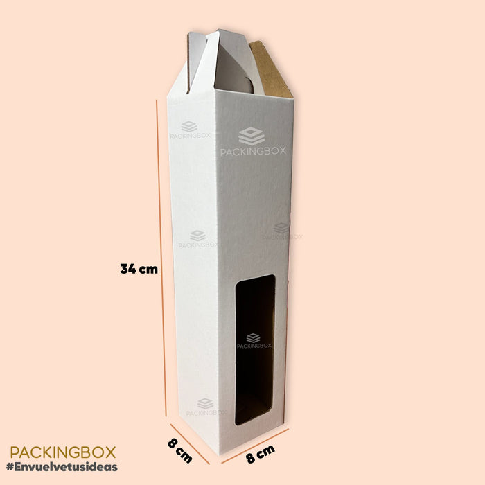 Caja para vino 1 botella de 34 x 8.5 x 8.5 cm