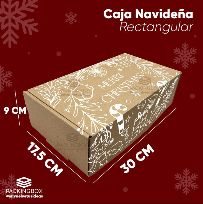 Caja NAVIDEÑA de 30 x 17.5 x 9 cm