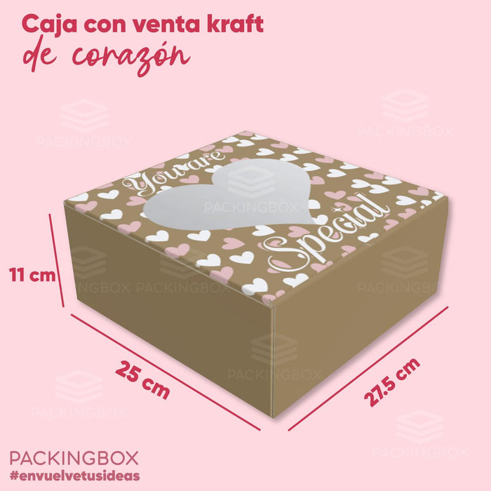 Caja San Valentín con Ventana Corazón 27.5 x 25 x 11 cm