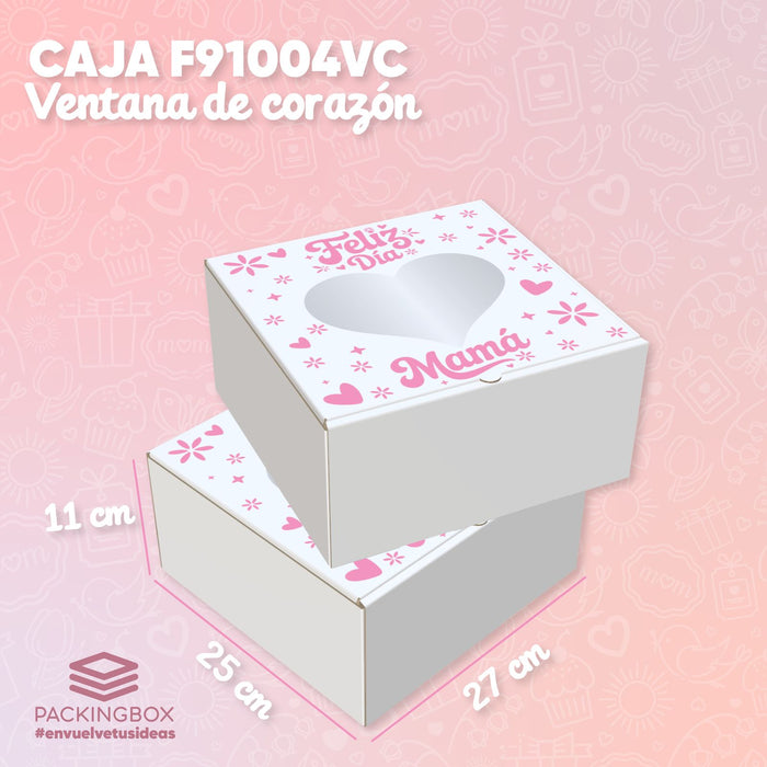 Caja día de Madre de 27.5 x 25 x 11 cm con Ventana Corazón