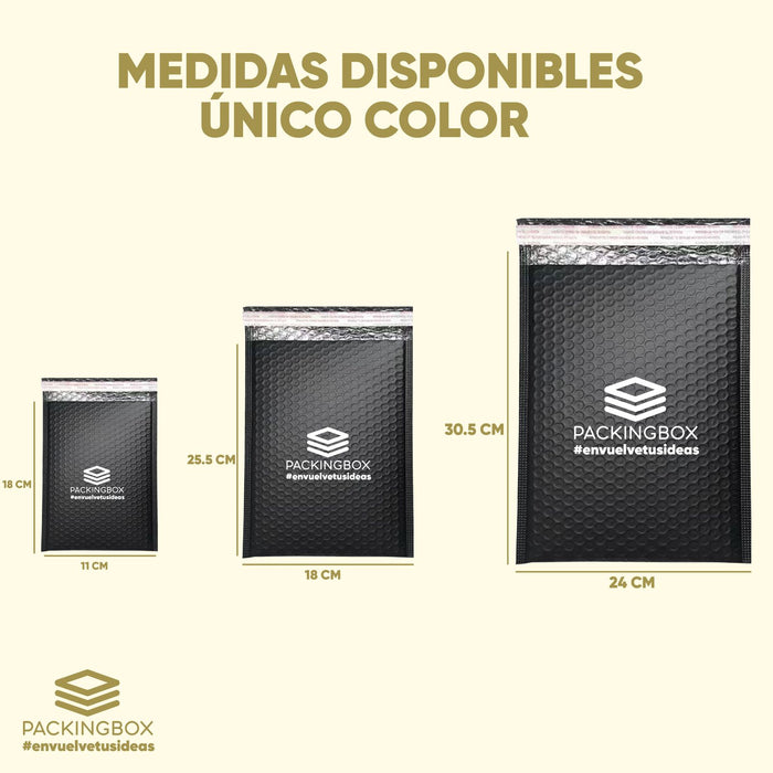 Bolsas Negras Adhesivas con Burbujas