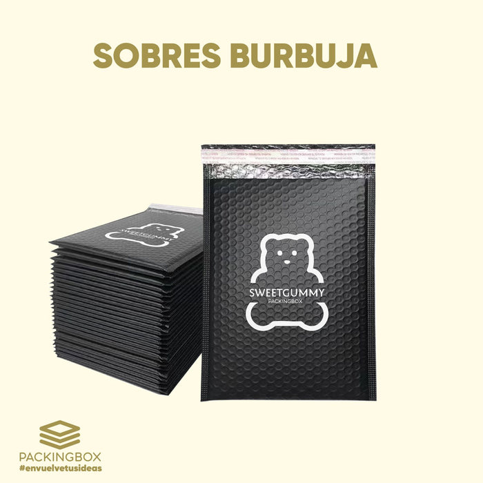 Bolsas Negras Adhesivas con Burbujas