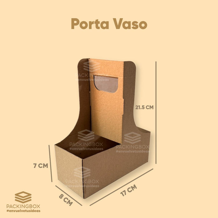 Caja porta vasos de  17 x 8 x 21.5 cm