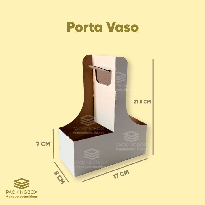 Caja porta vasos de  17 x 8 x 21.5 cm