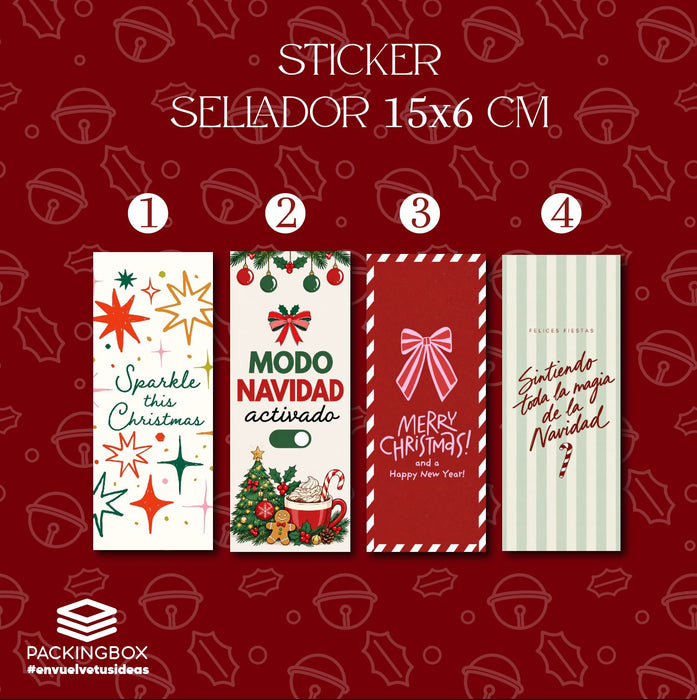 Stickers Selladores Navideños de 15x6 cm 2