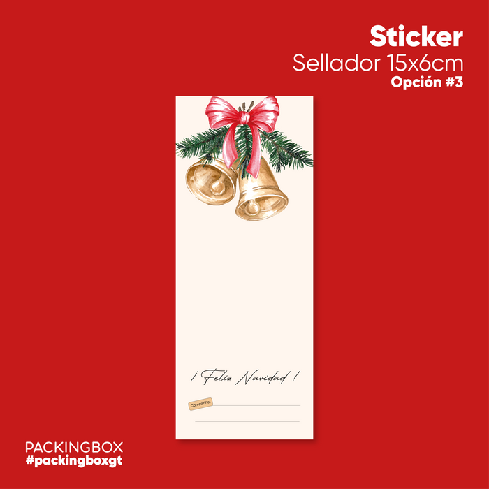 Stickers Selladores Navideños de 15x6 cm