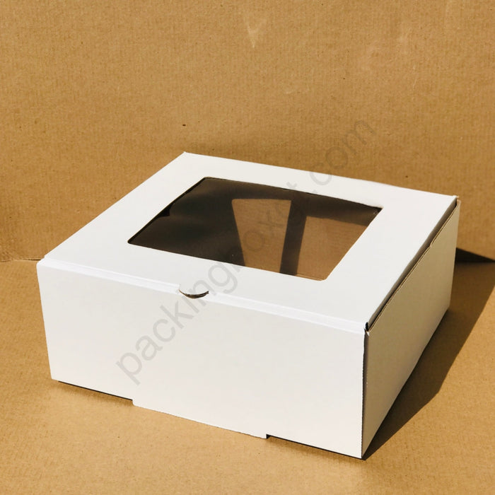 Caja con Ventana Cuadrada 27.5 x 25 x 11 cm (100 Unidades Con LOGO)