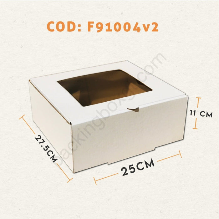 Caja con Ventana Cuadrada 27.5 x 25 x 11 cm (200 Unidades Con LOGO)