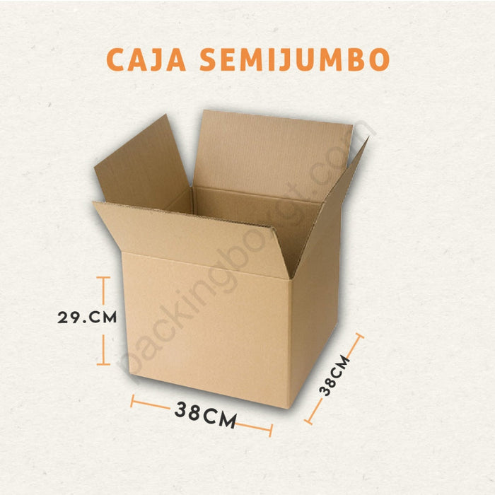 Caja semi Jumbo 38 x 38 x 29 cm (300 Unidades Con LOGO)