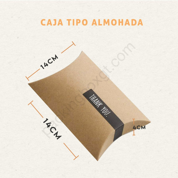 Caja tipo Almohada 14 x 14 x 4 cm (300 Unidades Con LOGO)