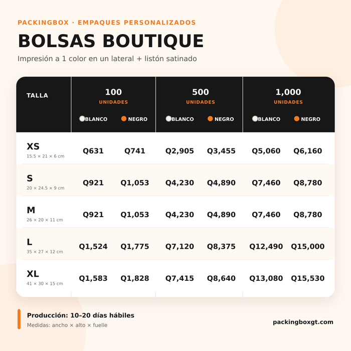 Bolsas Boutique con listón